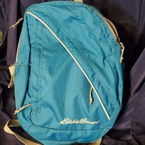 USED ONCE!  Eddie Bauer Blue Mini Sling Backpack